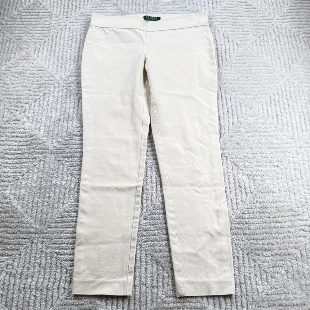 Lauren Ralph Lauren Pants Womens 4P Cream Capsule Wok Old Money Preppy Office